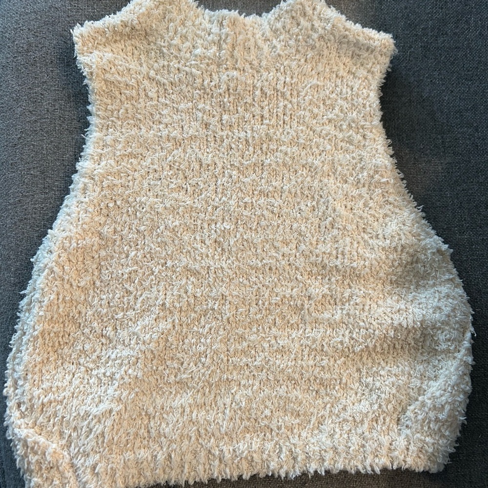 Silence + Noise Cream Crew Neck Sweater Plush Texture